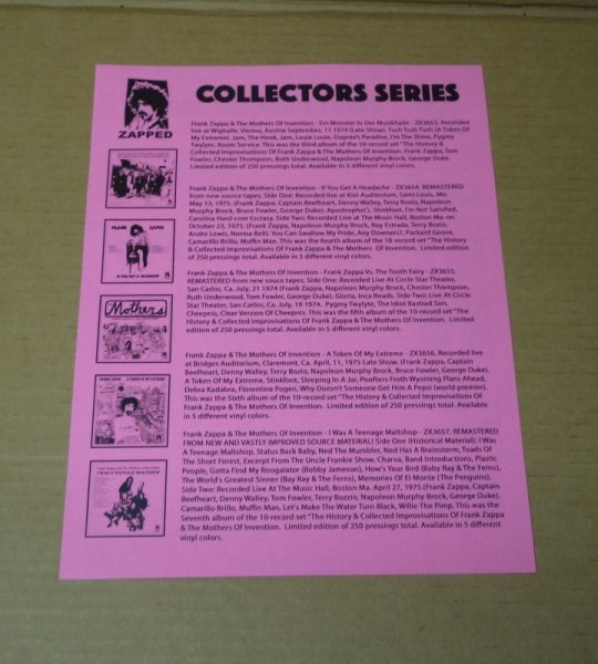 Photo10: Frank Zappa & The Mothers Of Invention - Ein Monster In Der Musikhalle - LP. COLORED VINYL  (10)