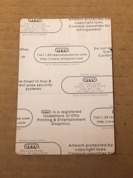 Photo2: PHISH - ALL ACCESS BACKSTAGE PASS FROM 2000(?) GENUINE OTTO - NEAR MINT! (2)