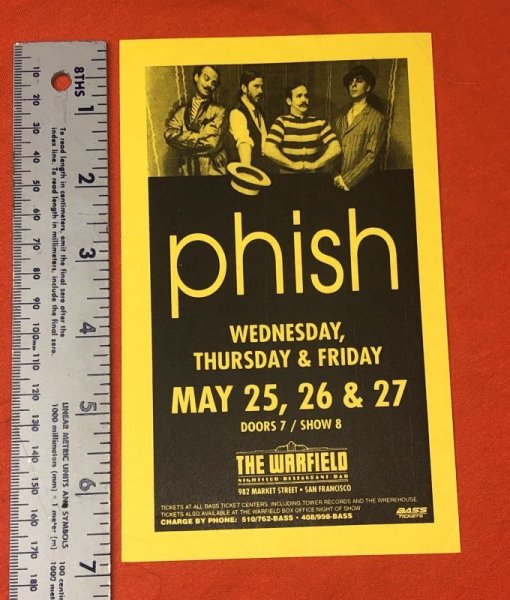 Photo1: PHISH - ORIGINAL Handbill May 25, 1994 , The Warfield Theatre San Francisco NM (1)