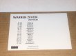 Photo3: Warren Zevon Life’ll Kill Ya Promo Post Card w/tour dates+ Orlando 2000 handbill (3)