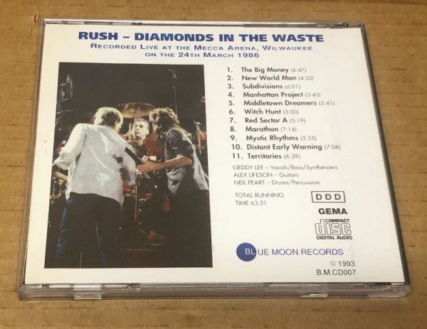 Photo2: RUSH - DIAMONDS IN THE WASTE. CD. MILWAUKEE, MARCH 24, 1986. (2)