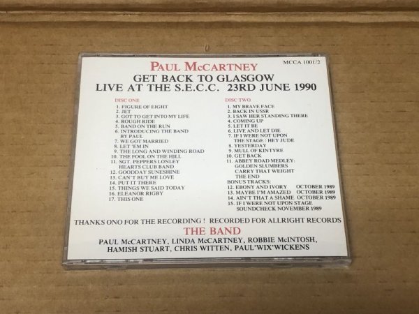 Photo2: BEATLES / PAUL MCCARTNEY - GET BACK TO GLASGOW. 2 CD SET JUNE 23 1990 (2)