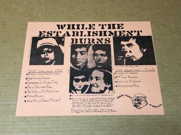 Photo7: Bob Dylan - While The Establishment Burns LP TMOQ #73005 (7)