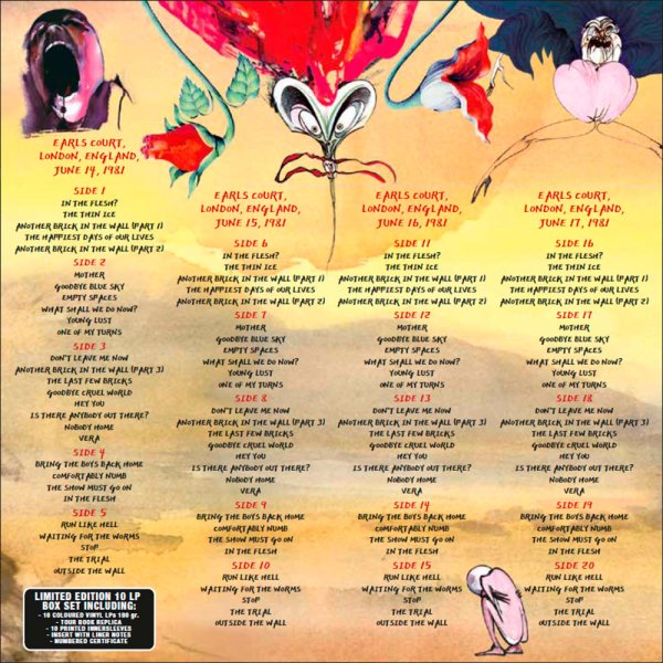Photo3: Pink Floyd - Goodbye All You People - 10 lp box Coloed Vinyl. Earls Court, London June 14-17 1981 Complete Concerts  (3)