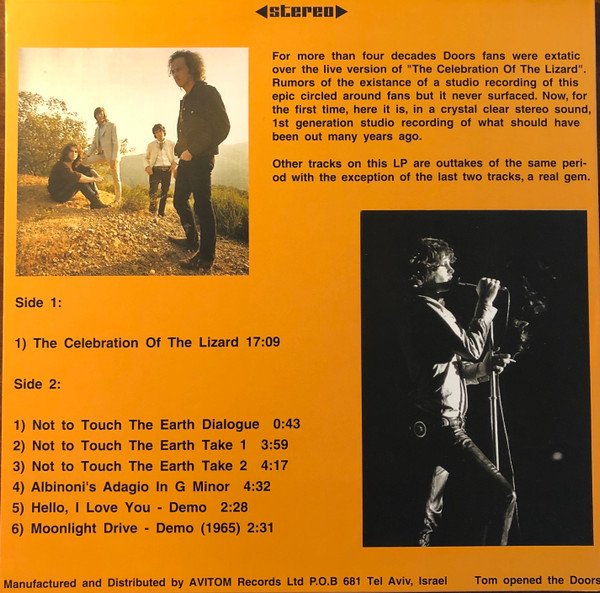 Photo2: The Doors - Lizard In The Studio - LP. Colored Vinyl. SEALED (2)